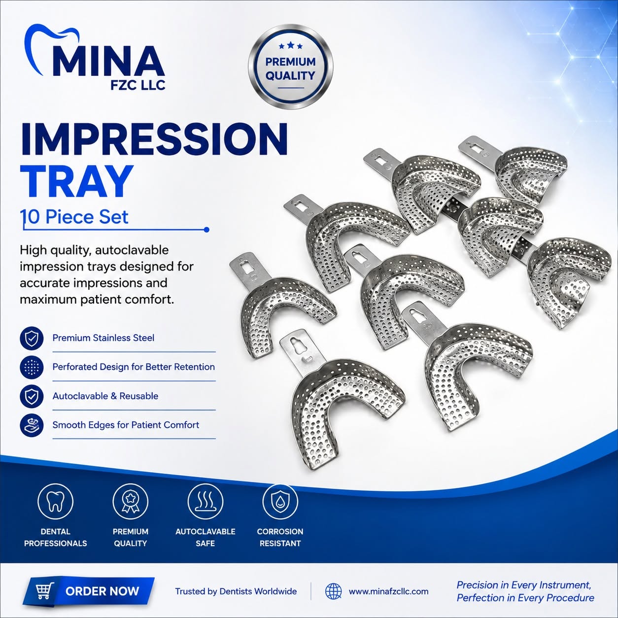 Impression Tray — 10 Piece Set