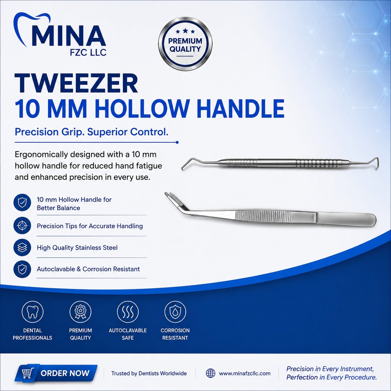Tweezer — 10 mm Hollow Handle